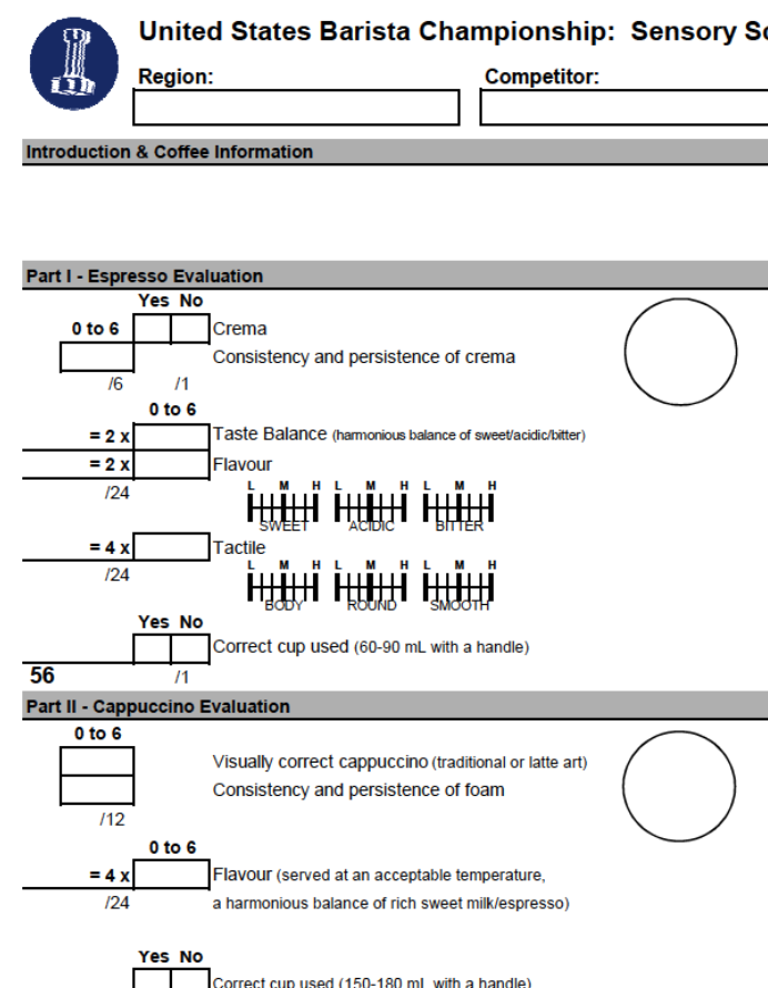 USBC 2013 Sensory Scoresheet